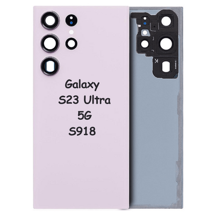 Back Glass Cover With Camera Lens Housing Door Replacement For Samsung Galaxy S23 Ultra 5G S918 (Lavender) - Best Cell Phone Parts Distributor in Canada, Parts Source