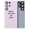 Back Glass Cover With Camera Lens Housing Door Replacement For Samsung Galaxy S23 Ultra 5G S918 (Lavender)