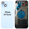 iPhone 15 Plus Battery Back Glass Cover with Camera Lens Cover + MagSafe Magnet (Blue)