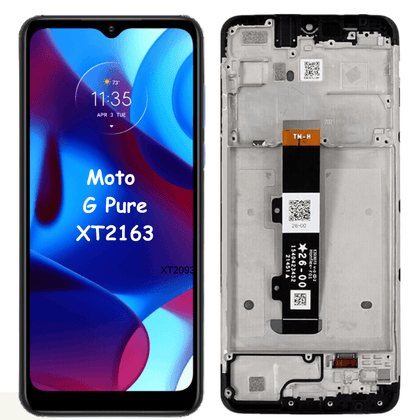 LCD Screen & Digitizer Full Assembly with Frame For Motorola Moto G Pure XT 2163 / 2021 - Best Cell Phone Parts Distributor in Canada, Parts Source