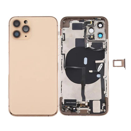 Back Housing With Side Keys & Power Button + Volume & Power Flex for iPhone 11 Pro Max (GOLD) - Best Cell Phone Parts Distributor in Canada, Parts Source