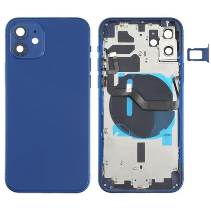 Back Housing With Small Parts & Charging Coil For iPhone 12 - Blue - Best Cell Phone Parts Distributor in Canada, Parts Source