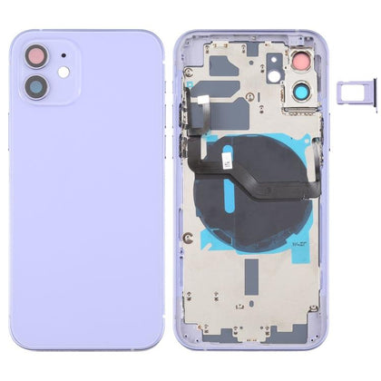 Back Housing With Small Parts & Charging Coil For iPhone 12 - Purple - Best Cell Phone Parts Distributor in Canada, Parts Source
