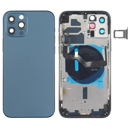 Back Housing With Small Parts for iPhone 12 Pro Max - Pacific Blue - Best Cell Phone Parts Distributor in Canada, Parts Source