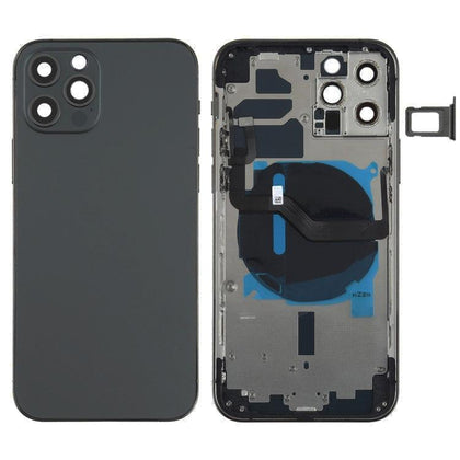 Replacement Back Housing for iPhone 12 Pro with Buttons - Black - Best Cell Phone Parts Distributor in Canada, Parts Source