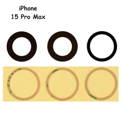 3 Pice Set Rear Back Camera Glass Lens + Adhesive Sticker For iPhone 15 Pro Max (Black) - Best Cell Phone Parts Distributor in Canada, Parts Source