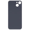 Big Camera Hole Glass Back Battery Cover For  iPhone 14 (Black) (Midnight)