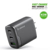 Esoulk 40Watt Fast Wall Charger with one USB and Dual Type C Ports
