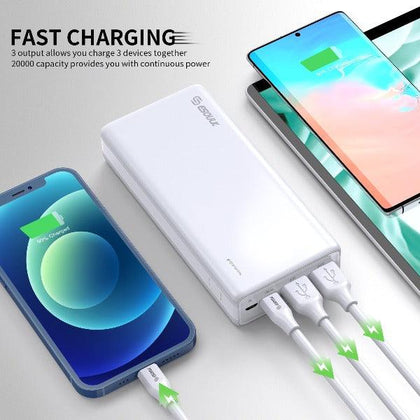 Esoulk Power Bank 20,000mAh PD & Dual Fast Charge USB Power Bank White - Best Cell Phone Parts Distributor in Canada, Parts Source