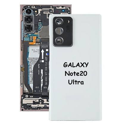 High Quality Back Glass Cover Door + Camera Lens For Samsung Galaxy Note 20 Ultra 5G N986 (Mystic White) - Best Cell Phone Parts Distributor in Canada, Parts Source