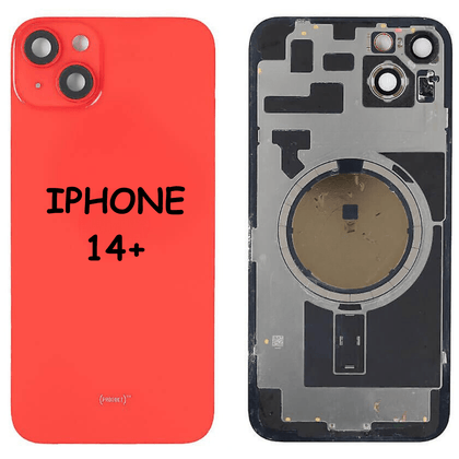 High quality Back Glass With Steel Plate & MagSafe Magnet Pre-Installed For iPhone 14 Plus (Red) - Best Cell Phone Parts Distributor in Canada, Parts Source