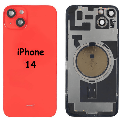 High quality Back Glass With Steel Plate & MagSafe Magnet Pre-Installed For iPhone 14 (Red) - Best Cell Phone Parts Distributor in Canada, Parts Source