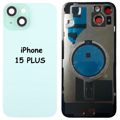 iPhone 15 Plus Battery Back Glass Cover with Camera Lens Cover + MagSafe Magnet (Green) - Best Cell Phone Parts Distributor in Canada, Parts Source