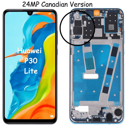 LCD & Digitizer With Frame For Huawei P30 Lite 2019 MAR-LX3A MAR-LX2 MAR-L21 MAR-LX3 MAR-LX1 - 24MP Rear Camera - (Canadian Version) (BLACK) - Best Cell Phone Parts Distributor in Canada, Parts Source