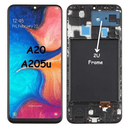 LCD Screen & Digitizer Full Assembly With Frame For Samsung Galaxy A20 A205U (Black) - Best Cell Phone Parts Distributor in Canada, Parts Source