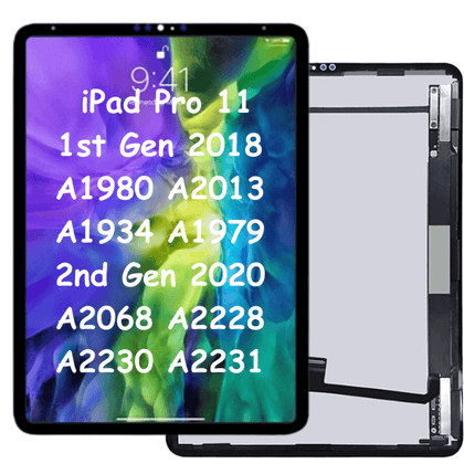 LCD Screen Display & Touch Digitizer Assembly For iPad Pro 11 1st Gen 2018 A1980 A2013 A1934 A1979 / 2nd Gen 2020 A2068 A2228 A2230 A2231 (Black) - Best Cell Phone Parts Distributor in Canada, Parts Source
