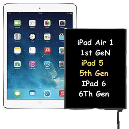 LCD Screen for iPad Air 1st Gen A1474 A1475 A1476 / iPad 5 5th Gen iPad 9.7 2017 5th A1823 A1822 / For iPad 9.7 2018 6th Gen A1954 A1893, - Best Cell Phone Parts Distributor in Canada, Parts Source