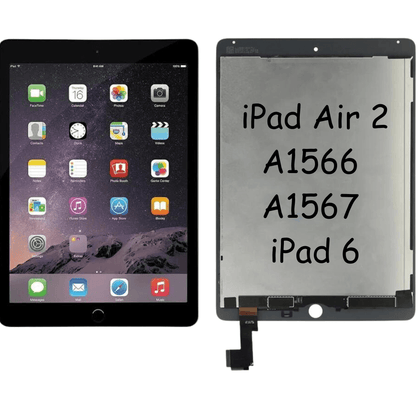 LCD Screen with Digitizer Full Assembly for iPad Air 2 A1566 A1567 / iPad 6 (Black) - Best Cell Phone Parts Distributor in Canada, Parts Source