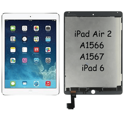 LCD Screen with Digitizer Full Assembly for iPad Air 2 A1566 A1567 / iPad 6 (White) - Best Cell Phone Parts Distributor in Canada, Parts Source
