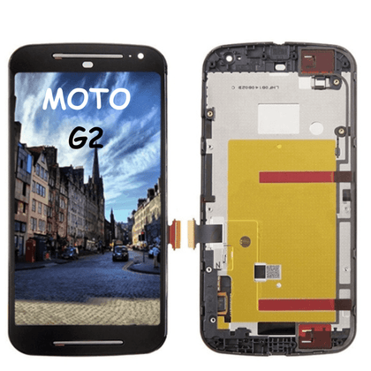 Motorola Moto G2 LCD Assembly with Frame Black - Best Cell Phone Parts Distributor in Canada, Parts Source