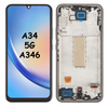 OLED LCD Screen Digitizer Full Assembly with Frame For Samsung Galaxy A34 5G SM-A346