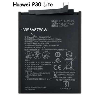 Li-ion Battery HB356687ECW 3340mah For Huawei P30 Lite / Huawei Mate 10 Lite / Nova 2 Plus / Nova 2i / Honor 9i / Huawei G10 / Honor 7X / - Best Cell Phone Parts Distributor in Canada, Parts Source