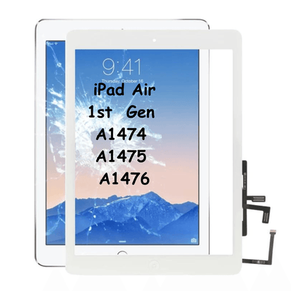 Touch Panel, Digitizer, Controller Button + Home Key Button for iPad Air 1st Gen A1474 A1475 A1476 (White) - Best Cell Phone Parts Distributor in Canada, Parts Source