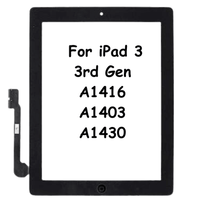 Touch Screen Digitizer Glass For iPad 3, 3rd Gen A1416 A1403 A1430 - Black - Best Cell Phone Parts Distributor in Canada, Parts Source