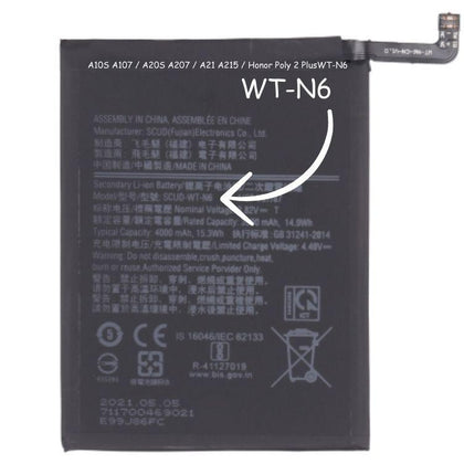 WT-N6 Battery Compatible For Samsung Galaxy A10S A107 / A20S A207 / A21 A215 / Honor Poly 2 Plus - Best Cell Phone Parts Distributor in Canada, Parts Source