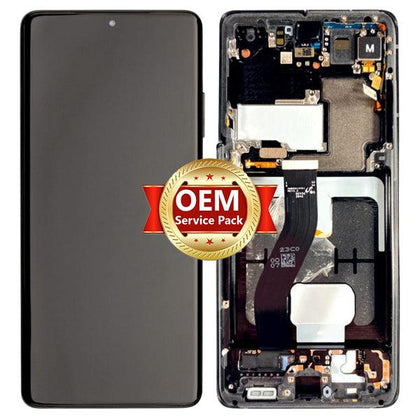 AMOLED LCD Screen Digitizer Full Assembly with Frame For Samsung Galaxy S21 Ultra 5G G998 (Phantom Black) - Best Cell Phone Parts Distributor in Canada, Parts Source