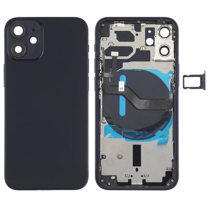 Back Housing With Small Parts & Charging Coil For iPhone 12 - Black - Best Cell Phone Parts Distributor in Canada, Parts Source