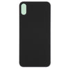Big Camera Hole Glass Back Battery Cover for iPhone X (Black)