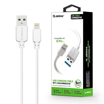 Esoulk Cable Lightning 1.5m White for iPhone and iPad EC30P-IP-WH - Best Cell Phone Parts Distributor in Canada