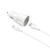 Esoulk  Car Charger Dual USB 2.4A with 5Ft White Cable Type-C EC43P-TCP-WH