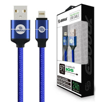 Esoulk Lightning USB Cable 5FT 2A Nylon Braided Blue for iPhone and iPad SKU: EC40P-IP-BU - Best Cell Phone Parts Distributor in Canada