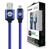 Esoulk Lightning USB Cable 5FT 2A Nylon Braided Blue for iPhone and Replacement iPad SKU: EC40P-IP-BU