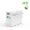 Esoulk Wall Charger 12W, 2.4A with Dual USB EA10P-WH: White