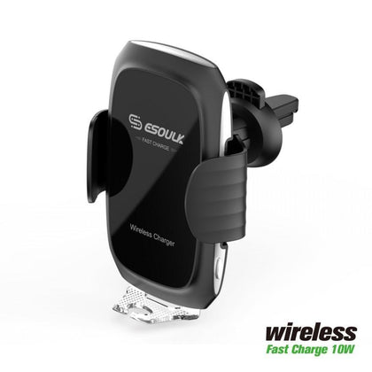 Esoulk Wireless Fast Charging  10W Air Vent Car Mount Black EW04PBK - Best Cell Phone Parts Distributor in Canada