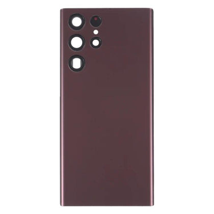 For Samsung Galaxy S22 Ultra 5G SM-S908B Battery Back Cover with Camera Lens Cover ( Burgundy) - Best Cell Phone Parts Distributor in Canada, Parts Source