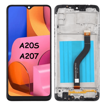 LCD Screen for Samsung Galaxy A20s A207 Digitizer Full Assembly with Frame (Black) - Best Cell Phone Parts Distributor in Canada, Parts Source