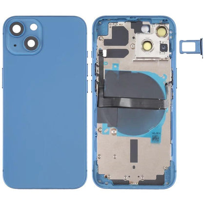 Replacement iPhone 13 Battery Back Housing With Small Parts - Blue - Best Cell Phone Parts Distributor in Canada, Parts Source