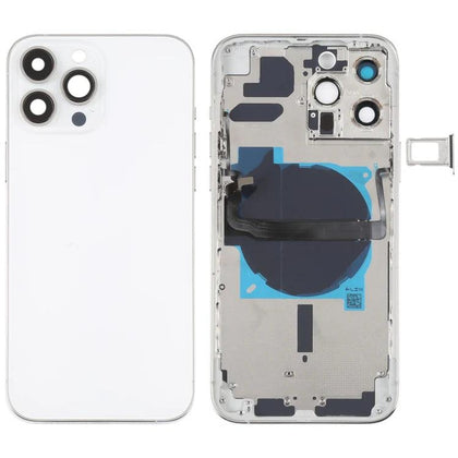 Replacement iPhone 13 Pro Max Battery Back Housing With Small Parts - Silver - Best Cell Phone Parts Distributor in Canada, Parts Source