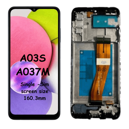 Replacement LCD Screen & Digitizer Full Assembly with Type C Frame for Samsung Galaxy A03s (A037M Single Sim ) - Best Cell Phone Parts Distributor in Canada, Parts Source
