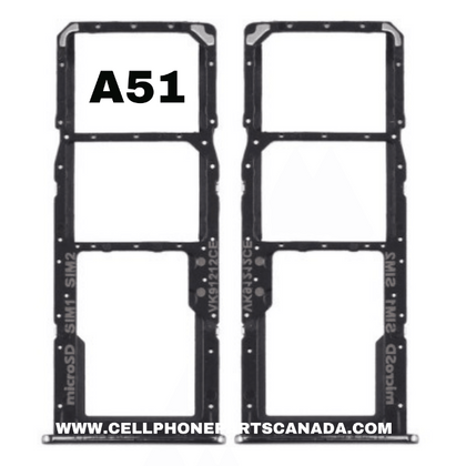 SIM Card Tray + SIM Card Tray + Micro SD Card Tray for Samsung Galaxy A51 / A515 ( BLACK ) - Best Cell Phone Parts Distributor in Canada, Parts Source