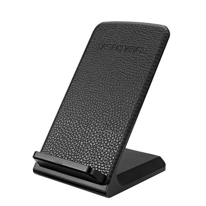 Wireless Charger Leather Desktop Black, 10W - Best Cell Phone Parts Distributor in Canada